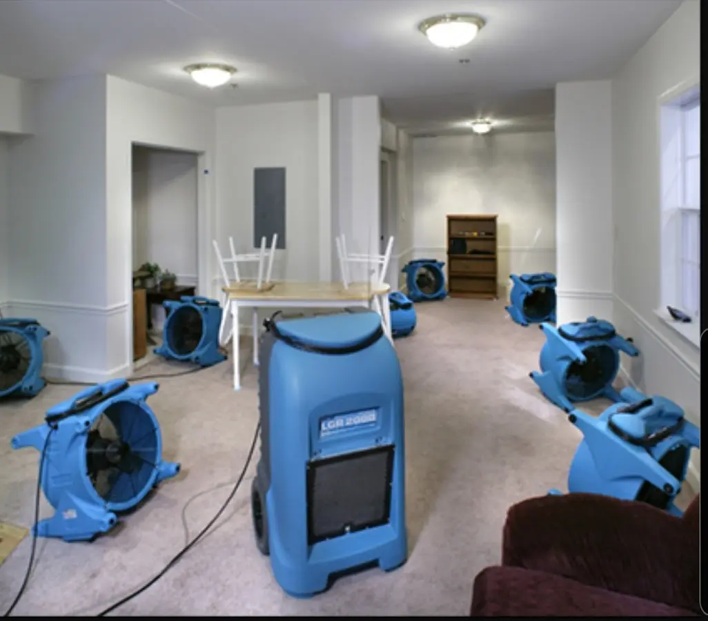 Air movers and dehumidifier setup for Water Extraction & Removal in Fairview Park